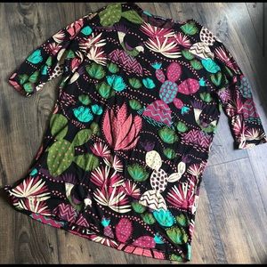 Gudrun Sjoden Tunic Dress Black Birds Cactus XL